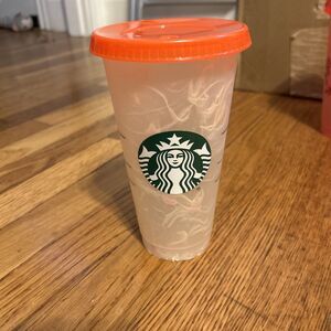 Starbucks 2021 Color Changing Confetti Swirl 24 oz Reusable Cold Cup Orange READ